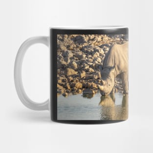 Rhino At The Waterhole, Etosha National Park Mug